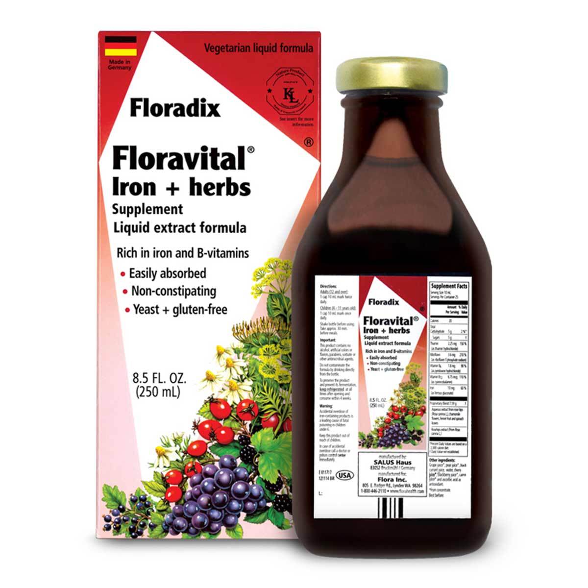 Primary image of Floravital Iron + Herbs - Yeast Free