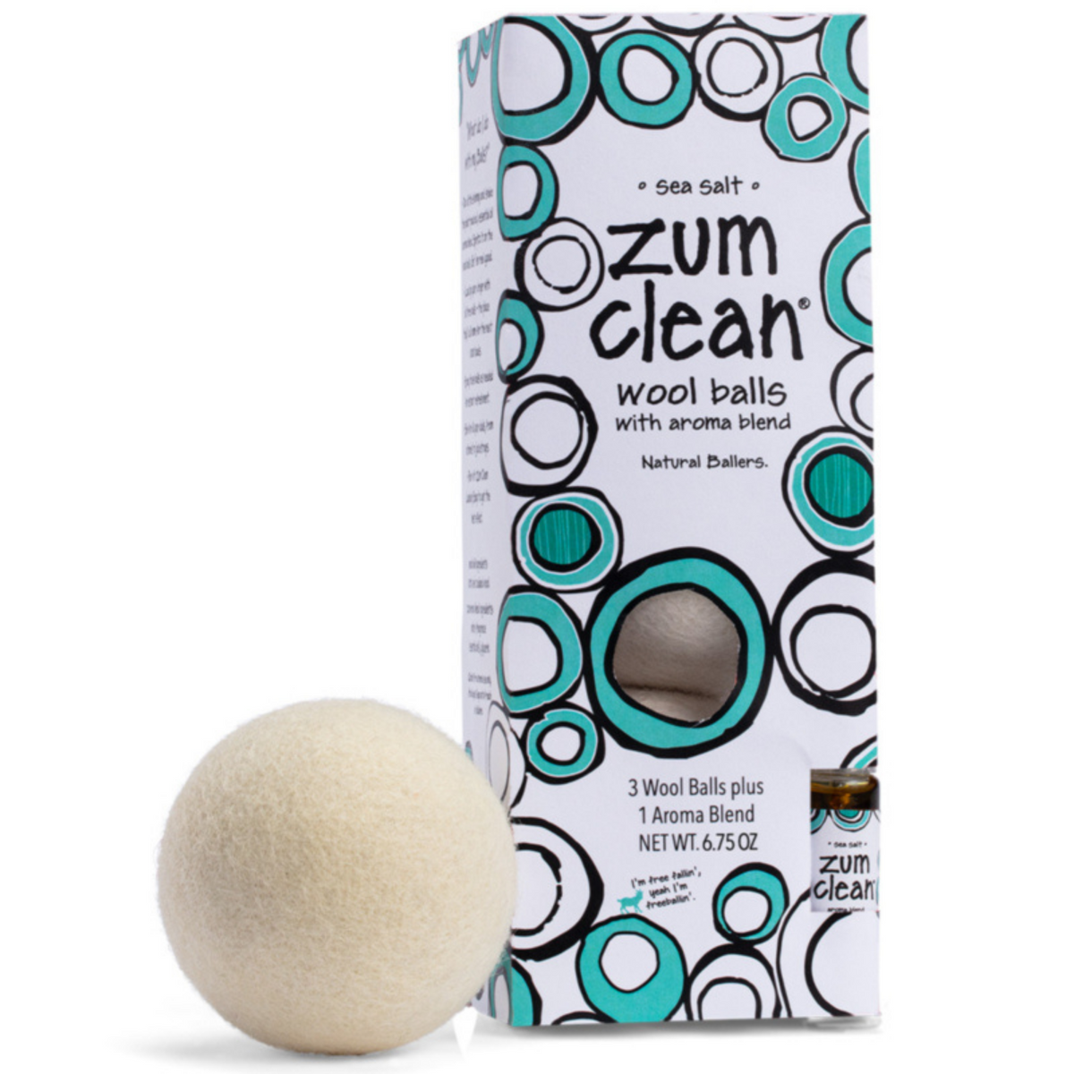 Indigo Wild Sea Salt Wool Dryer Balls Kit (6.75 oz) Smallflower