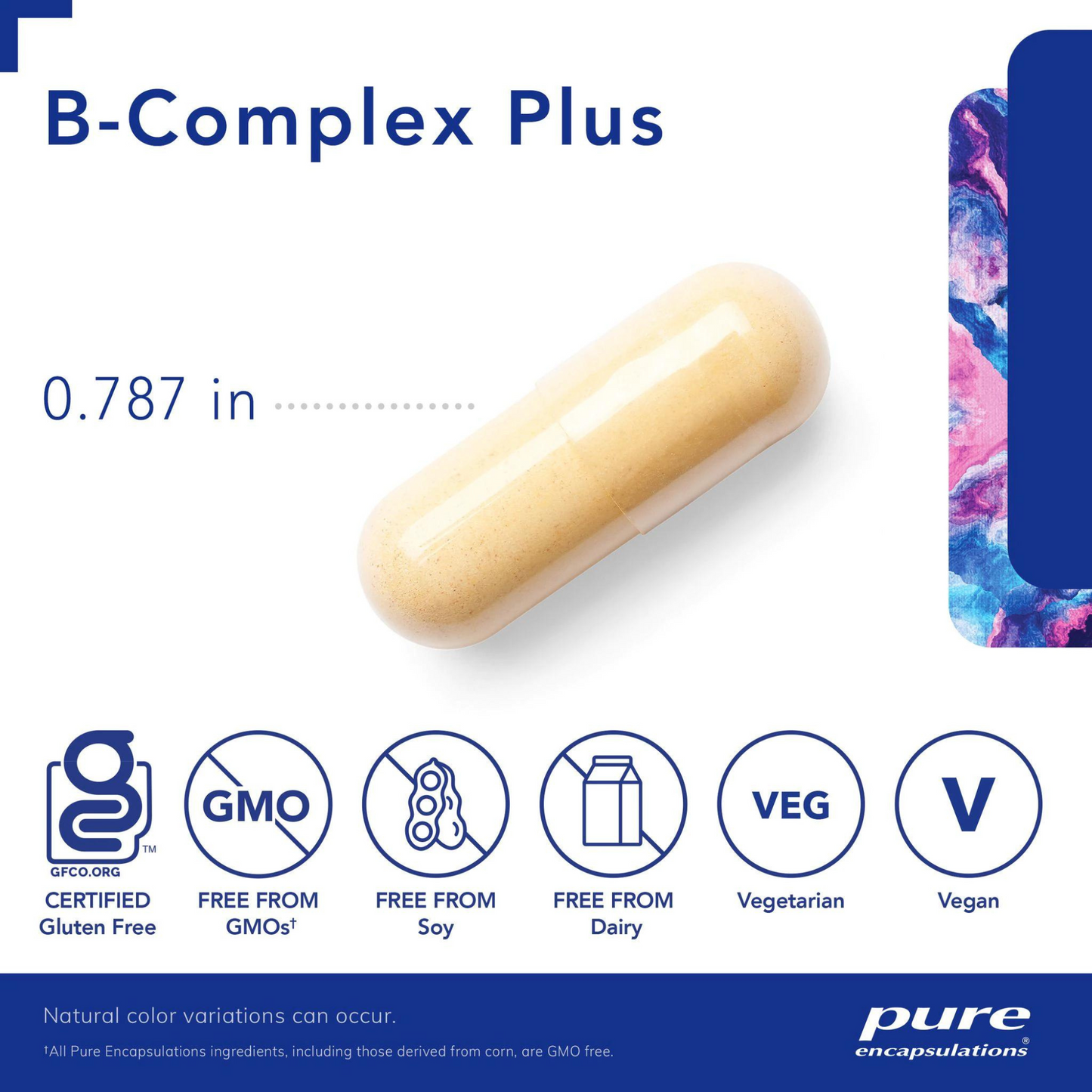 B Complex Capsule Color Pure Encapsulations B-Complex Plus Capsules (60 count) – Smallflower