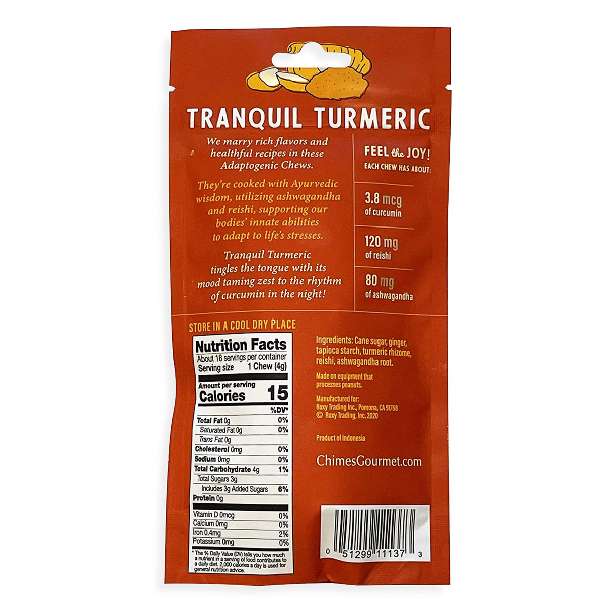 Chimes Tranquil Turmeric Adaptogenic Chews (2.5 oz) #10086121