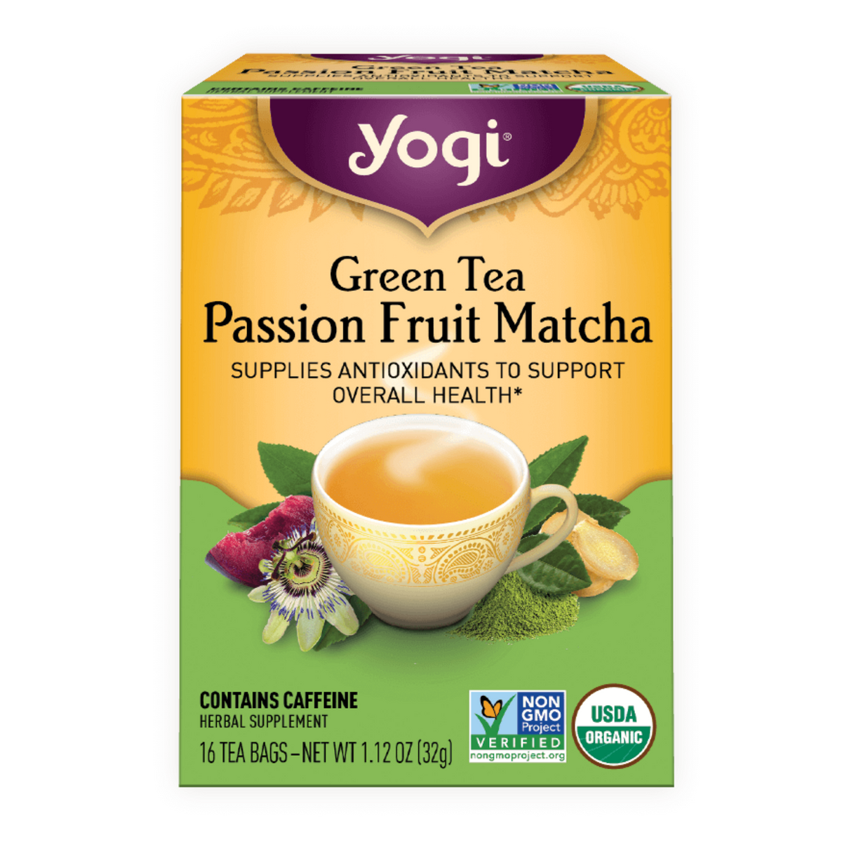 Primary Image of Green Tea Passion Fruit Matcha Tea Bags