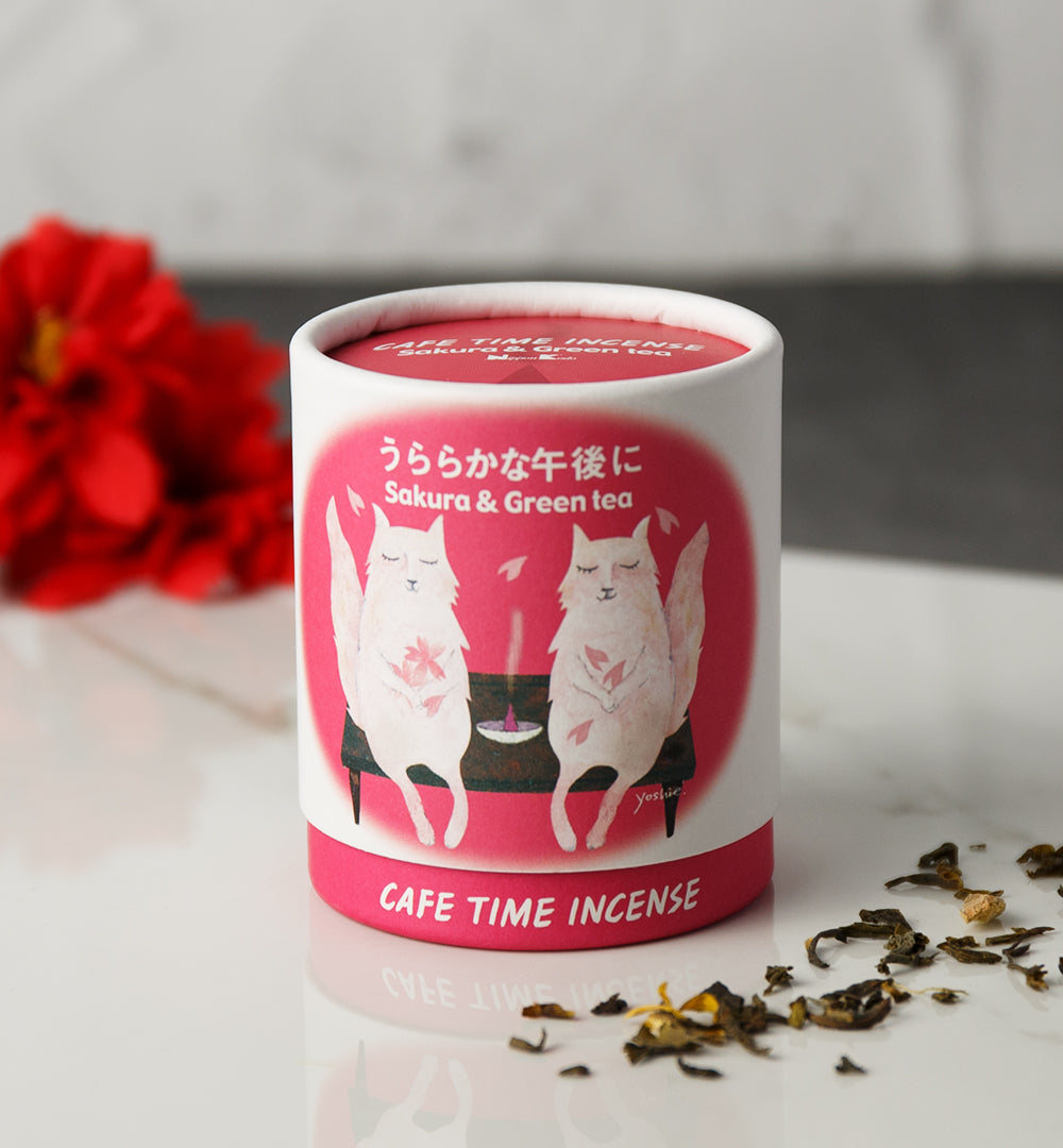 Nippon Kodo Sakura  Green Tea Cafe Time Incense Cones (10 count) #24008