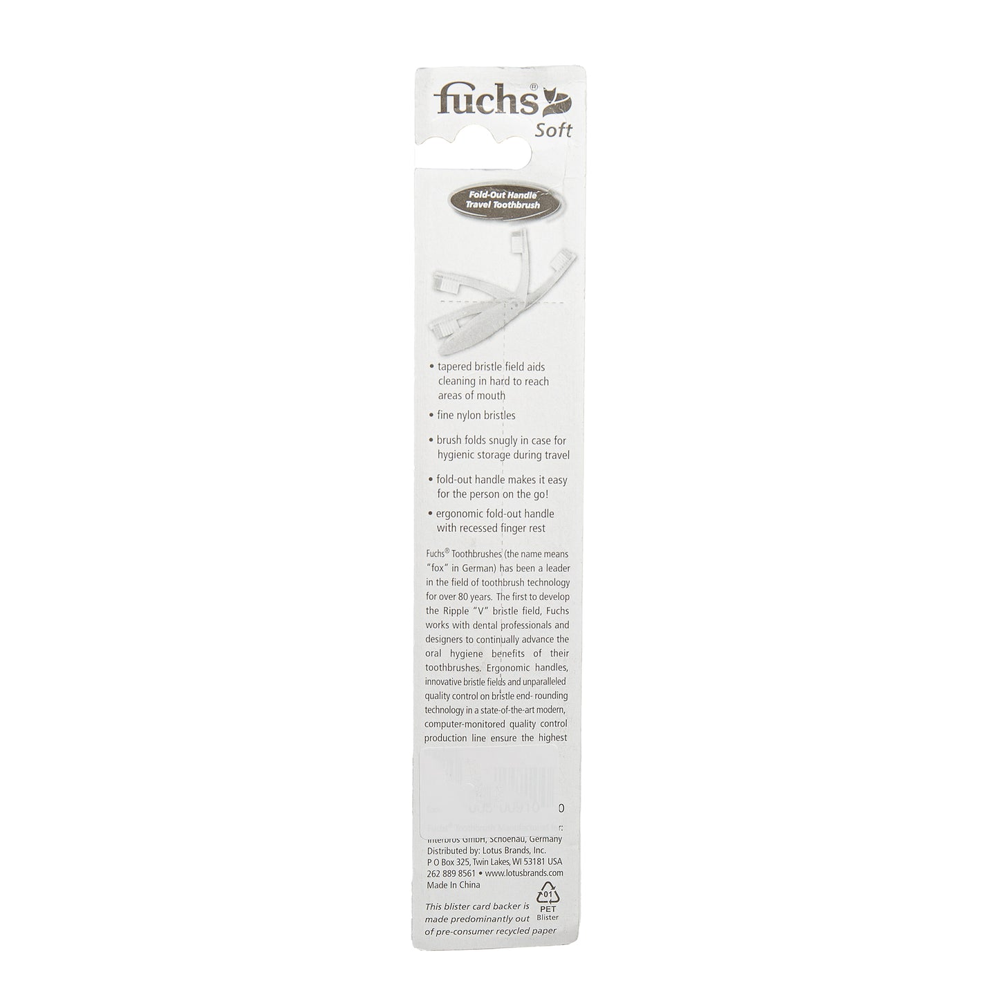 Fuchs Pocket Nylon Travel Toothbrush  #21595