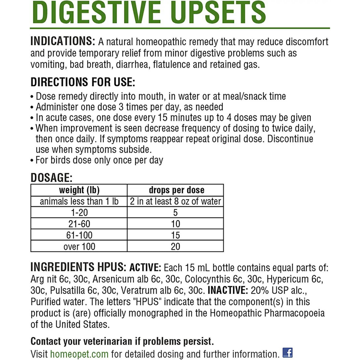HomeoPet Digestive Upsets Remedy (15 ml) #5121