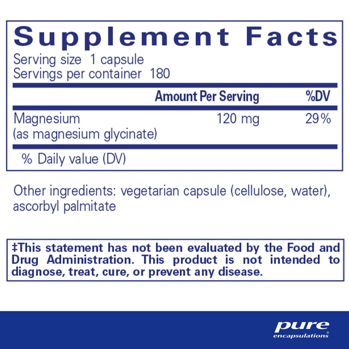 Pure Encapsulations Magnesium (glycinate) capsules (180 count) #10085789