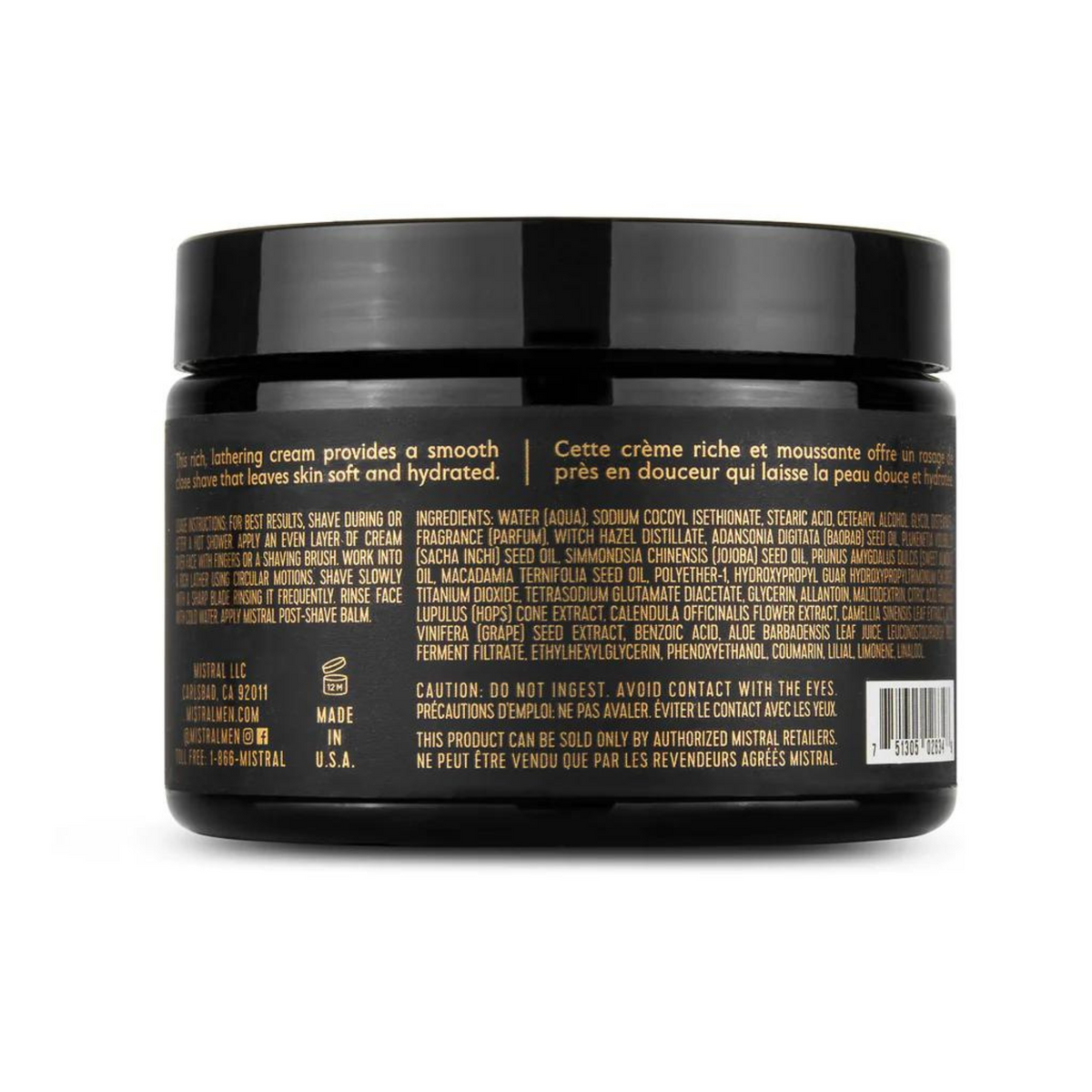 Mistral Black Amber Shave Cream (9 oz) #10085345