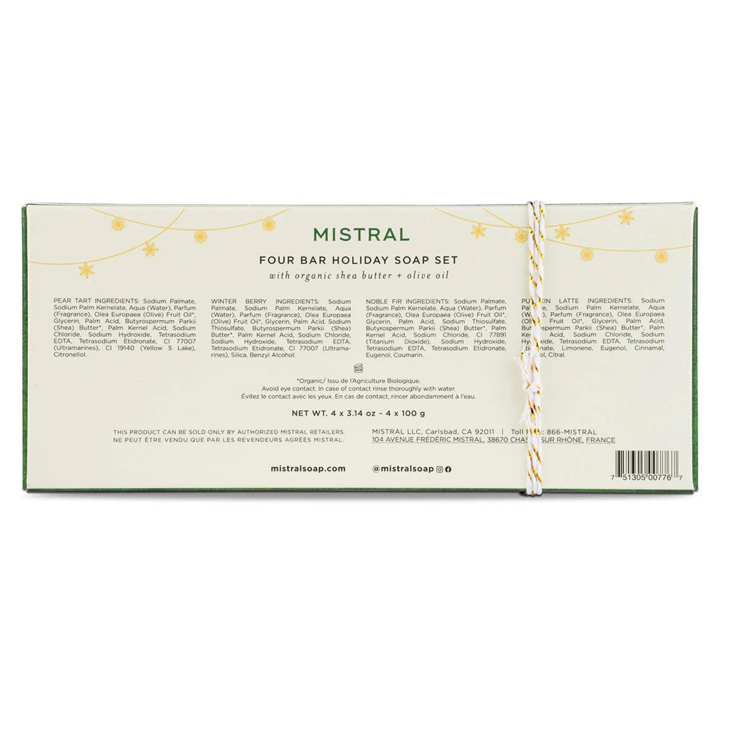 Mistral Papiers Fantaisie Holiday Soap Set (4 x 3.14 oz) #10084167