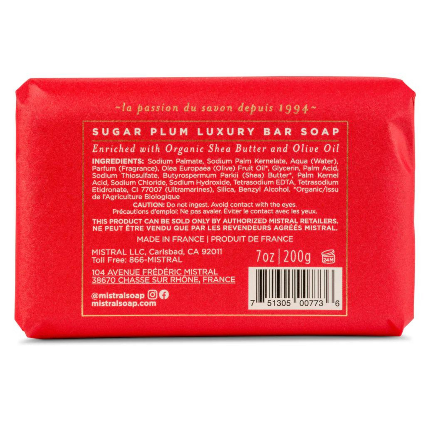 Mistral Seasonal Classic Sugar Plum Bar Soap (7 oz) #10084171