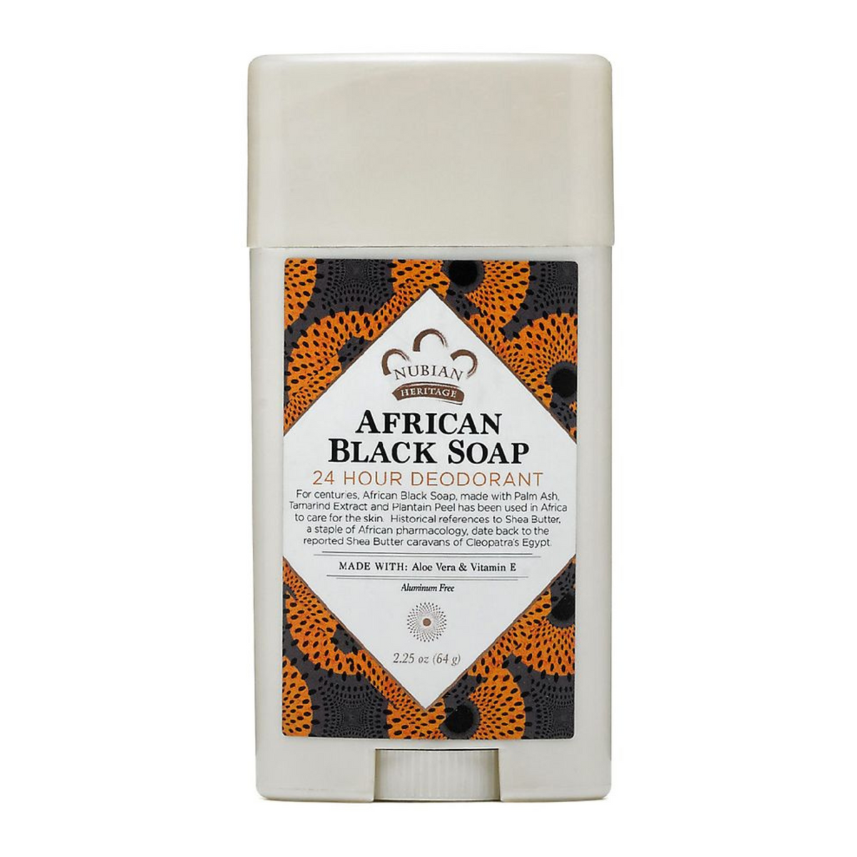 Primary Image of Nubian Heritage African Black Soap 24hr Deodorant Stick (2.25 oz)