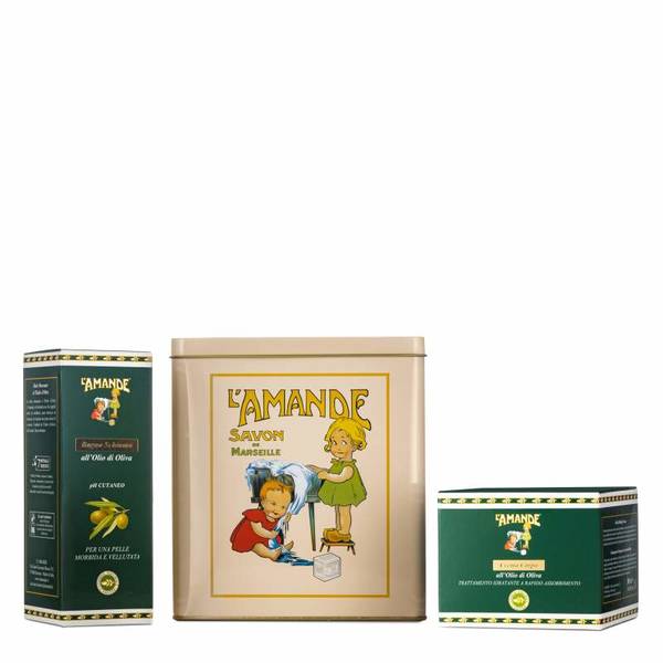 L'amande Olive Oil Body Care Gift Set Collectors Tin #10084601