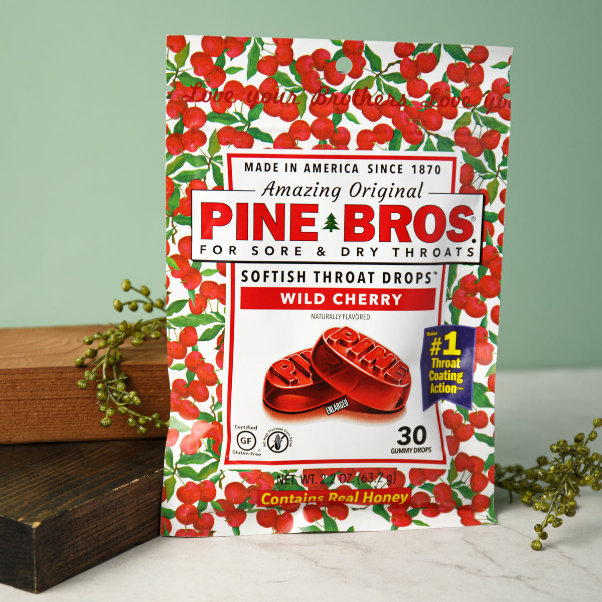 Pine Brothers Wild Cherry Drops Bag (30 count) Smallflower