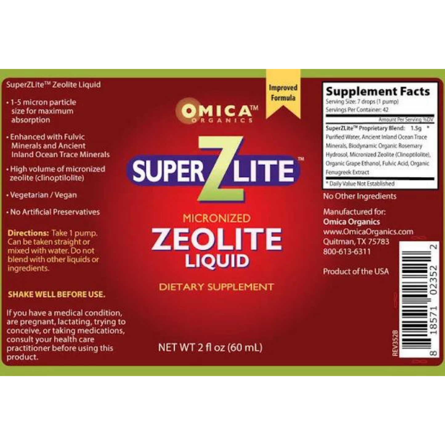 Omica Organics Zeolite Liquid (2 fl oz) #10084539