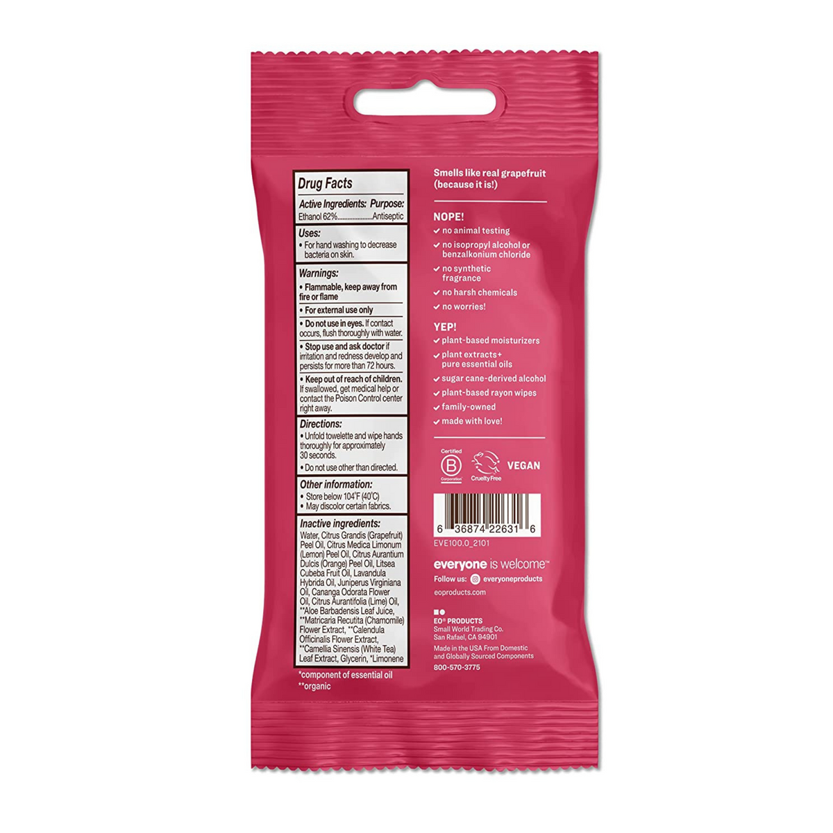 Ruby Grapefruit Everyone Hand Sanitizer Wipes (15 count) #10084652