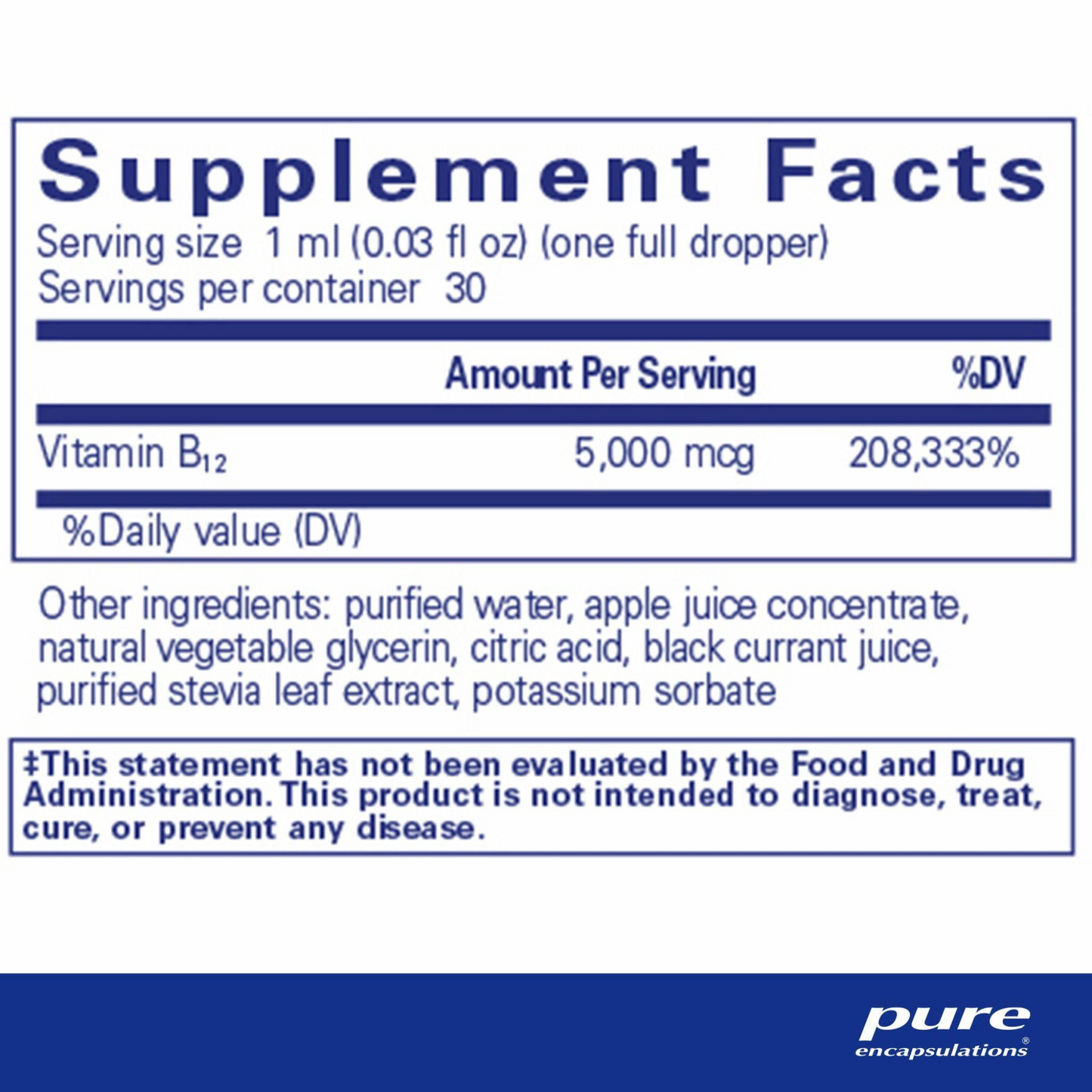Pure Encapsulations B12 5,000 liquid (1 fl oz) #10085784