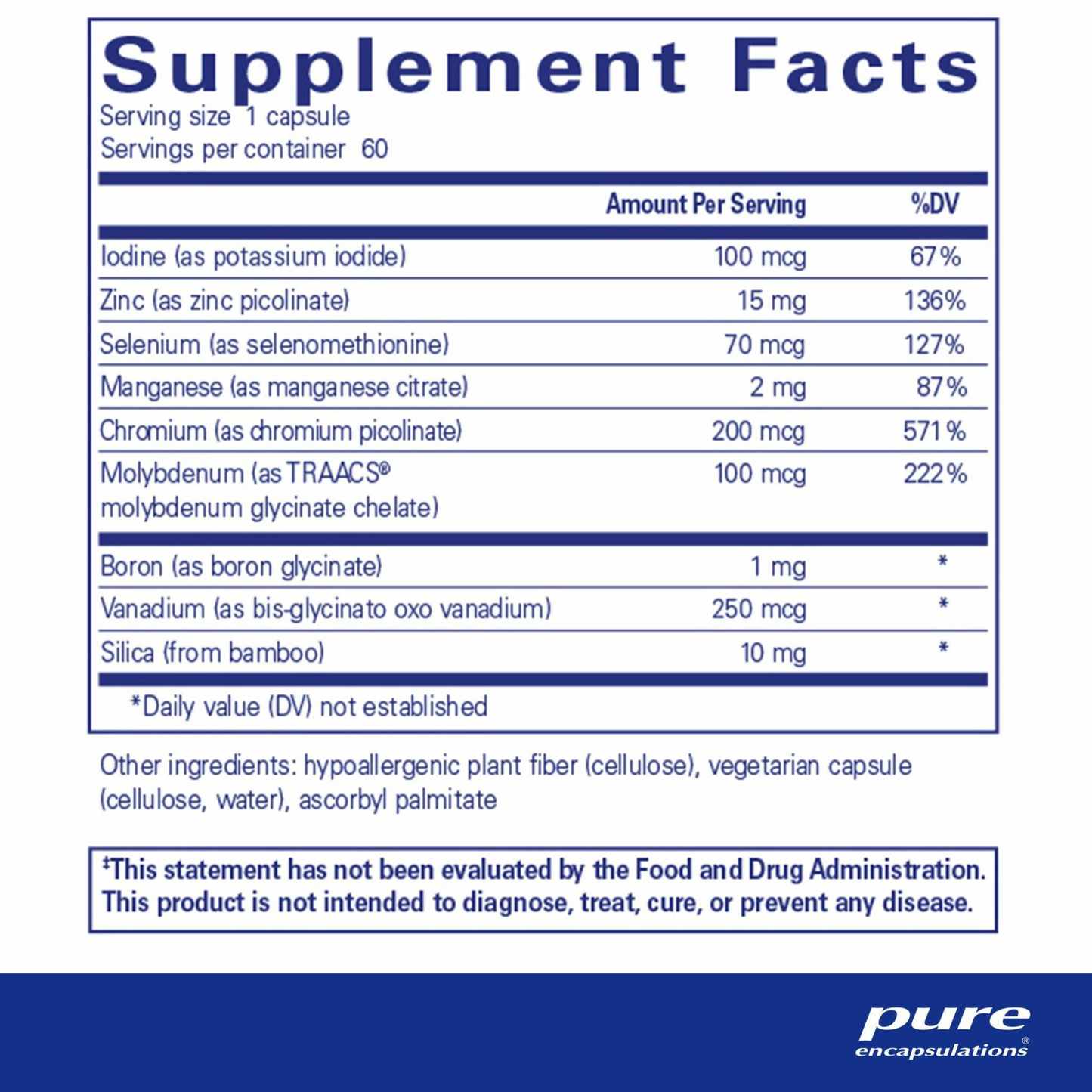 Pure Encapsulations Trace Minerals Capsules (60 count) #10085806