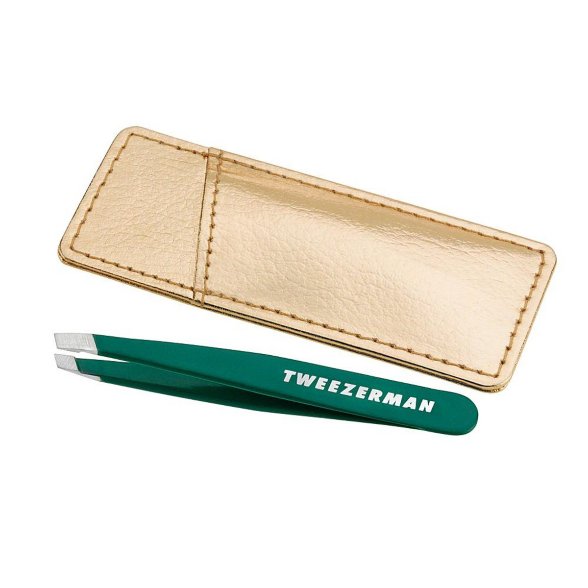 Primary Image of Tweezerman Emerald Shimmer Mini Slant Tweezer & Case