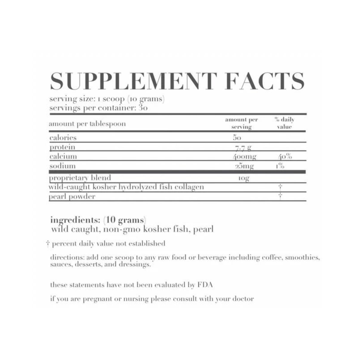 Alternate Image of Holi (Mane) Supplement Facts