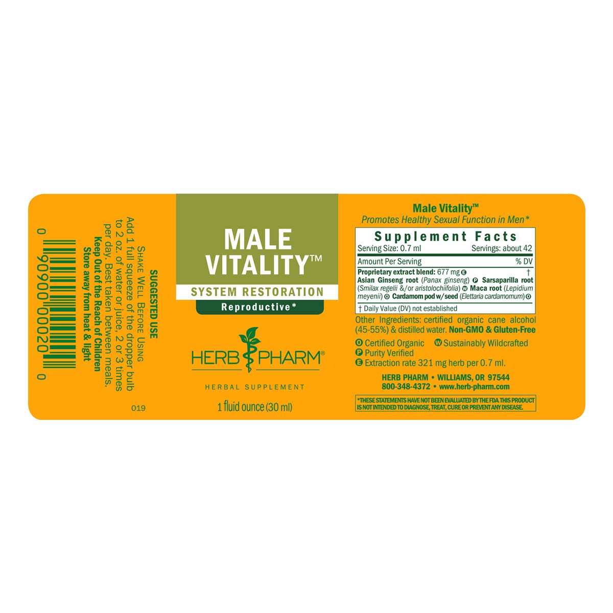 Herb Pharm Male Vitality Tonic (1 fl oz) #21496