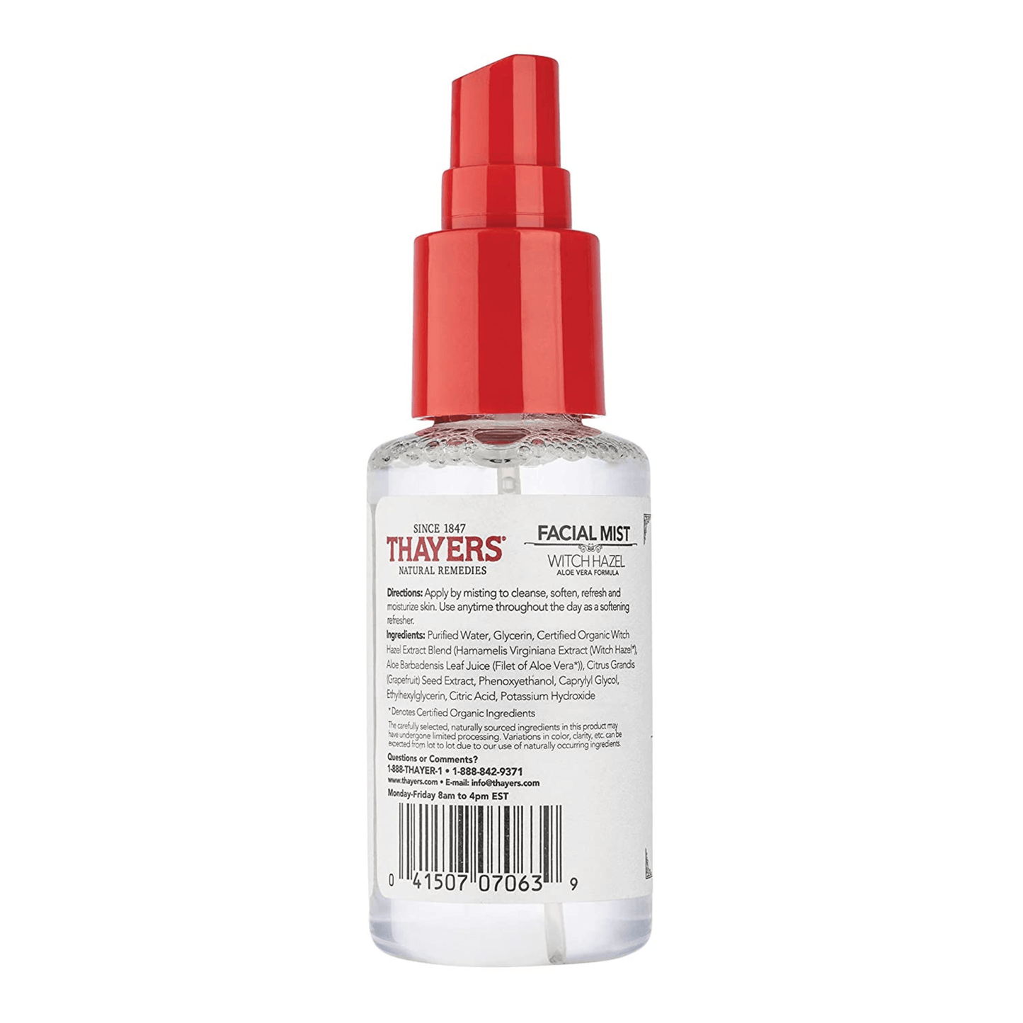 Primary Image of Unscented Facial Mist Back